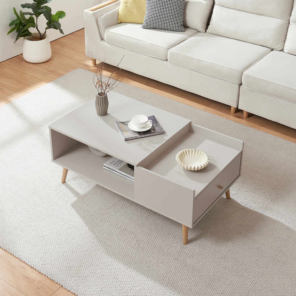 Mesa de centro Hallevil con cajón 106x59x44 cm blanco [en.casa] - premiumXL