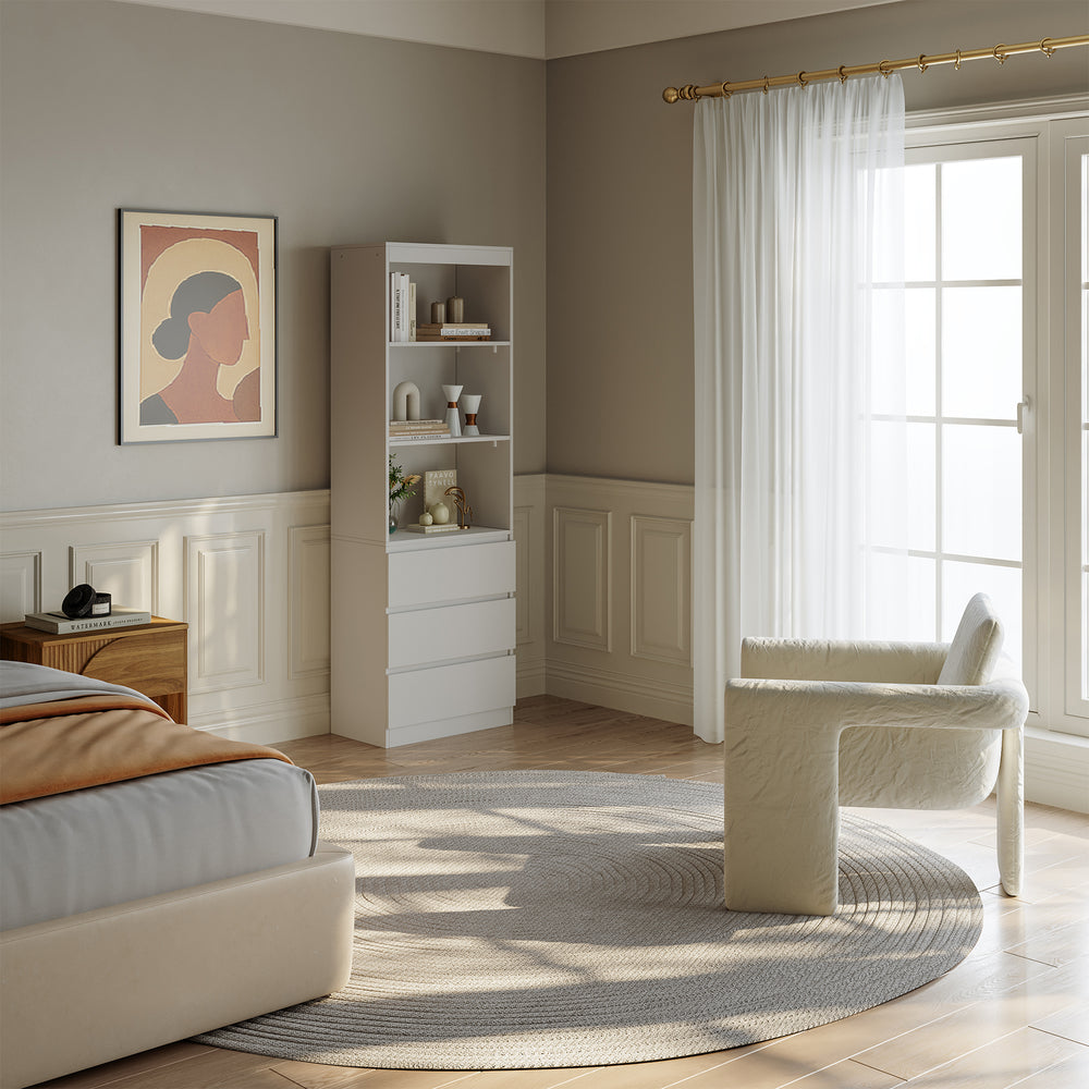 Estantería Les con 3 cajones 180x60x35 cm blanco [en.casa] - premiumXL