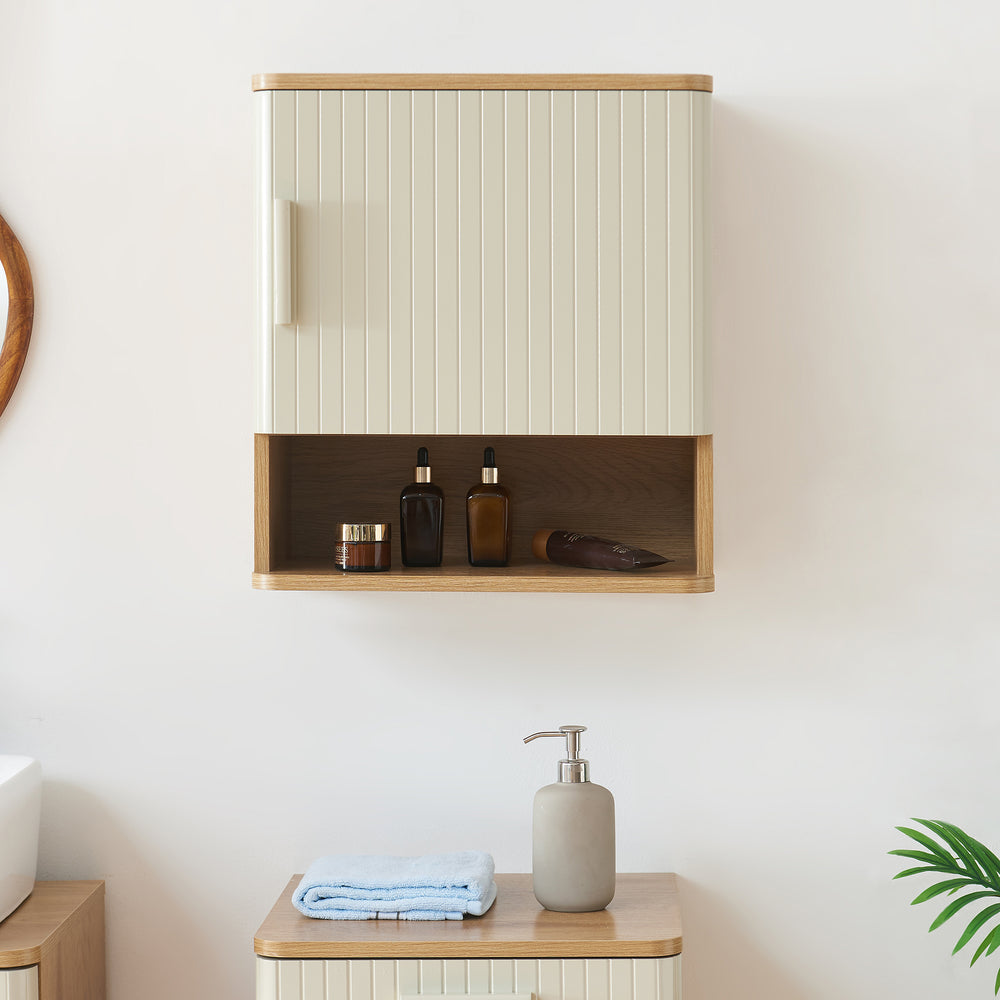 Armario colgante Ferrersp 50x45x24 cm aspecto roble/color arena [en.casa]