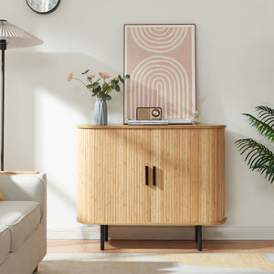 Zapatero / Aparador Tvedestrand 2 puertas bambú 100x40x80cm Natural [en.casa]