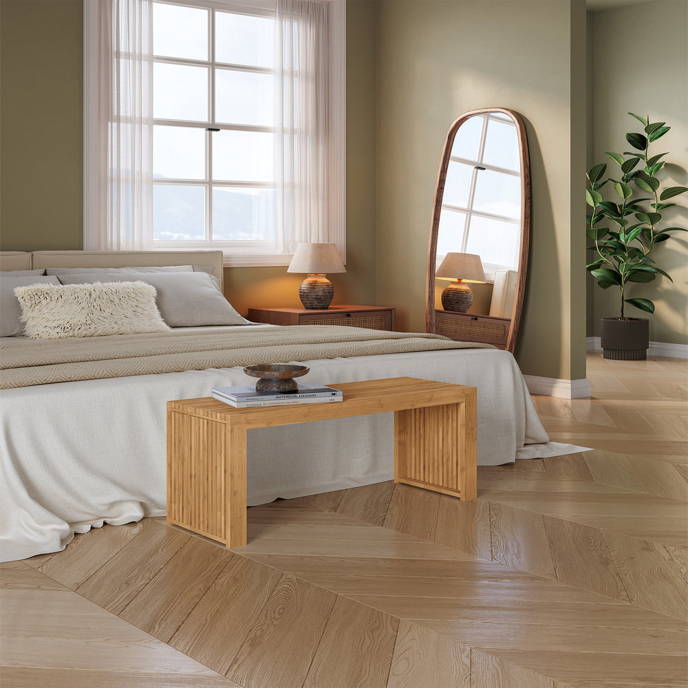 Schuhbank Korjad 90x33x43 cm Bambus [en.casa]