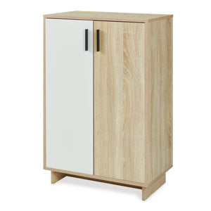 Armario auxiliar Kenta 90x60x35 cm aspecto roble Sonoma/blanco [en.casa]