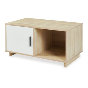 Mesa de centro Kenta 80x45x40 cm aspecto roble Sonoma/blanco [en.casa]
