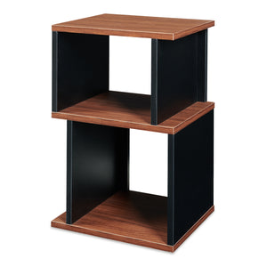 Mesa auxiliar Trond 50x33x29 cm Negro/Aspecto nogal [en.casa]