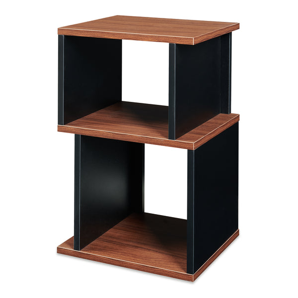 Mesa auxiliar Trond 50x33x29 cm Negro/Aspecto nogal [en.casa]