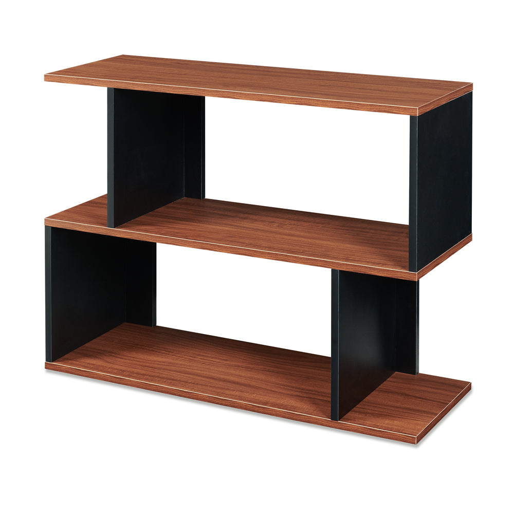 Mesa auxiliar Trond 80x29x60 cm Negro/Aspecto nogal [en.casa]