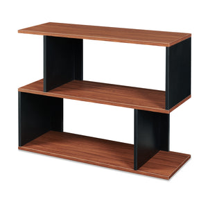 Mesa auxiliar Trond 80x29x60 cm Negro/Aspecto nogal [en.casa]