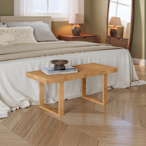 Banco para entrada Aarela bambú 91x41x38cm Natural [en.casa]