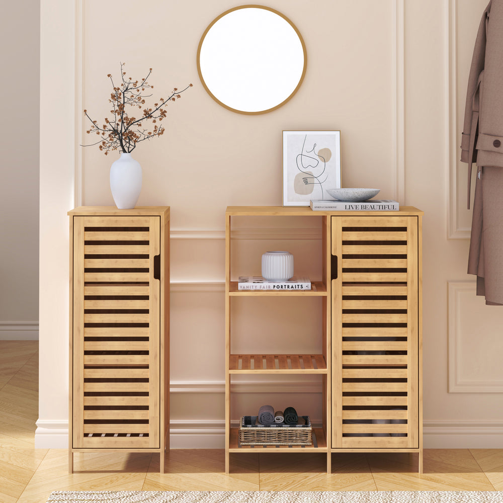 Aparador de 2 piezas Hakseri 87x99x33cm - Bambus [en.casa]