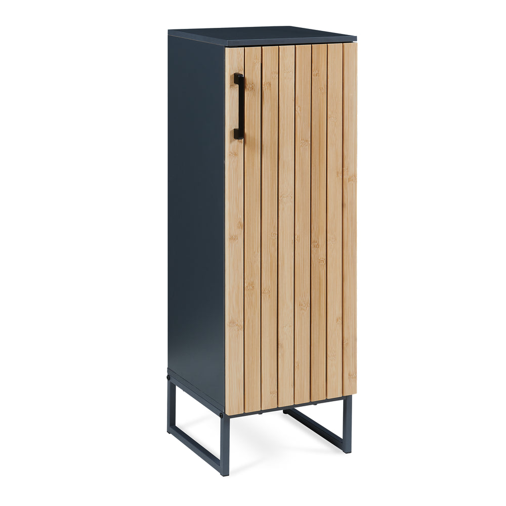 Armario de baño Svanes 90x30x30 cm Gris oscuro/Natural [en.casa]