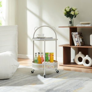 Carrito de servicio Jässaatka acero 76x40 cm gris [en.casa]