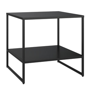 Mesa auxiliar Salsnes 53x51x51 cm con estante Acero Negro [en.casa]