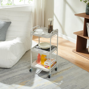 Carro de servicio Kelevn 3 niveles acero 67x33x31cm - Gris [en.casa]