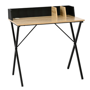 Escritorio Kappespoo 84x80x50 cm Negro/Aspecto roble [en.casa]