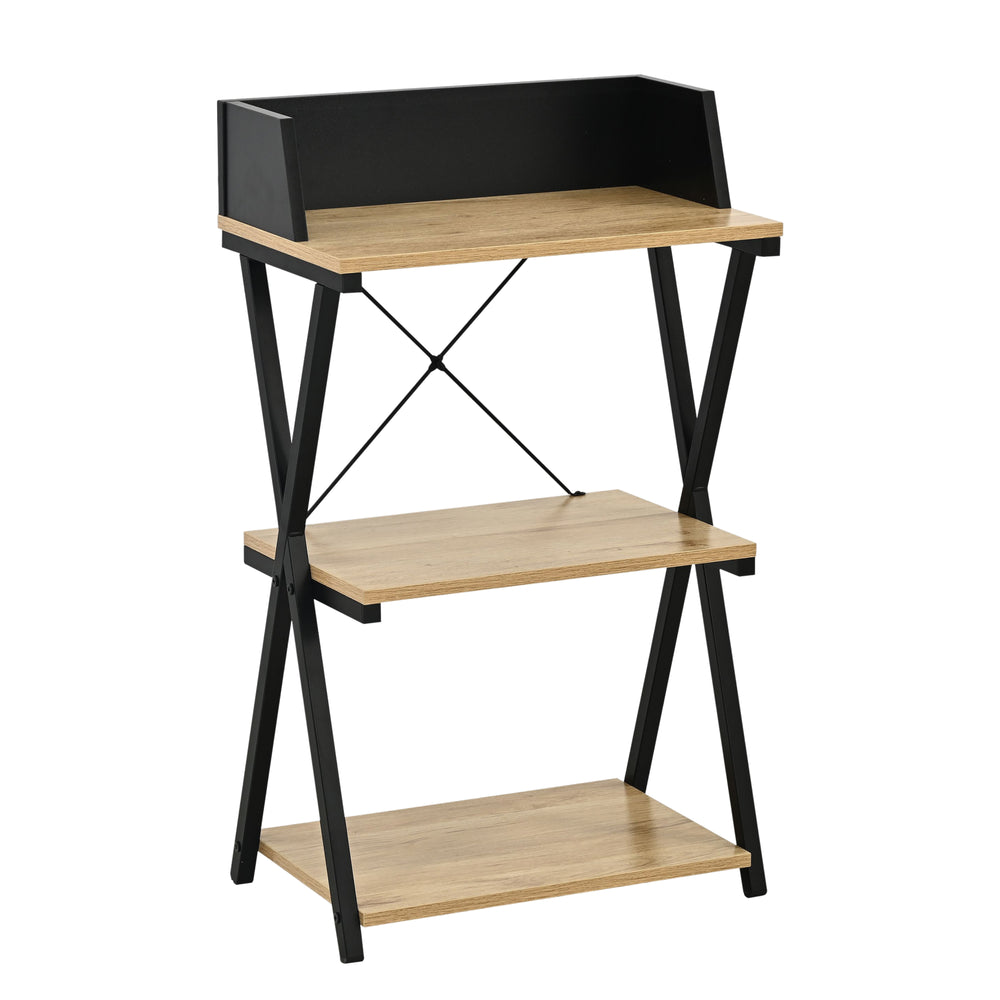 Estantería Kappespoo 84x50x30 cm Negro/Aspecto roble [en.casa]