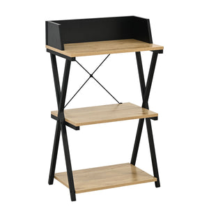 Estantería Kappespoo 84x50x30 cm Negro/Aspecto roble [en.casa]