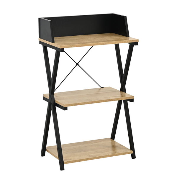 Estantería Kappespoo 84x50x30 cm Negro/Aspecto roble [en.casa]