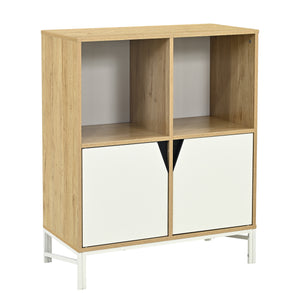 Cómoda Kerrköndam 94x76x40 cm aspecto roble/blanco [en.casa]