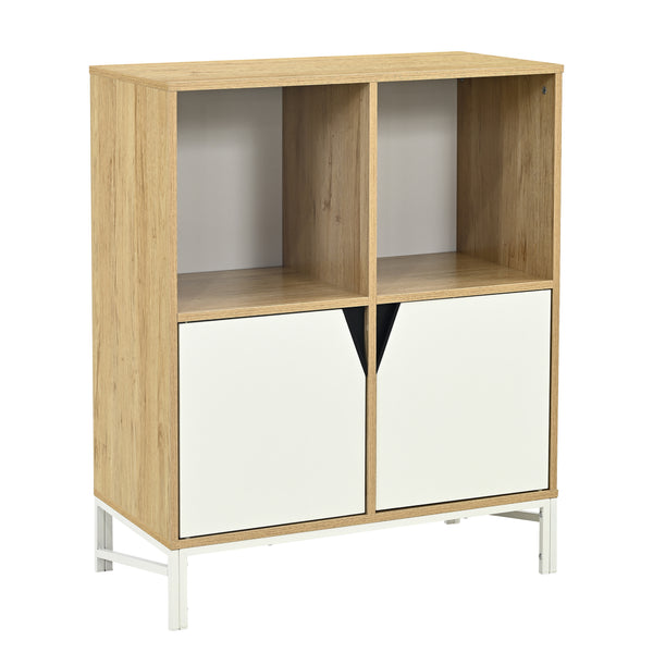 Cómoda Kerrköndam 94x76x40 cm aspecto roble/blanco [en.casa]