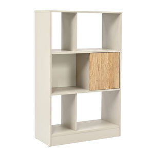 Estantería Karena 112x70x30 cm Crema blanca/Aspecto roble [en.casa]
