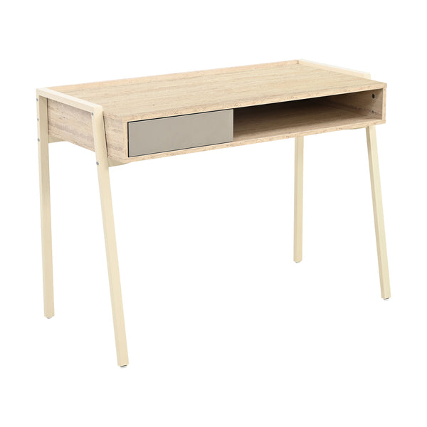 Escritorio Boderas 107x55x78 cm Beige/Travertino [en.casa]