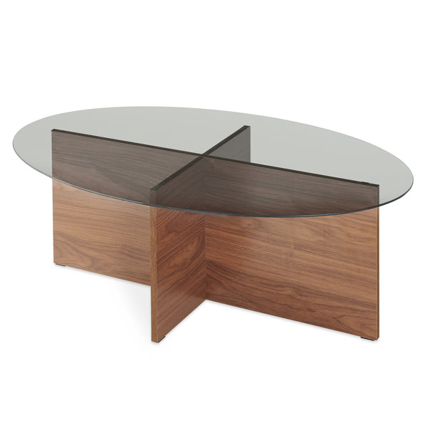 Mesa de centro Viroya 100x60x36 cm aspecto nogal/Gris [en.casa]