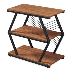 Mesa auxiliar Nolarg 65x30x61 cm Negro/Aspecto nogal [en.casa]