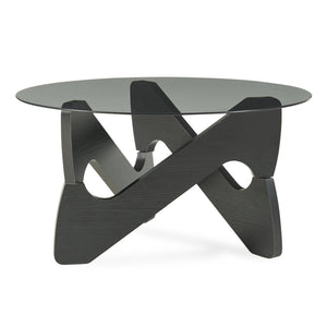 Mesa de centro Reypio Ø70x35 cm Negro/Gris [en.casa]