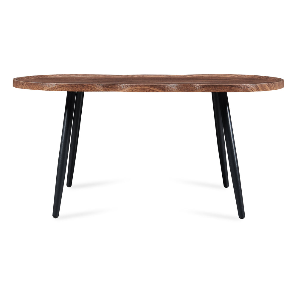 Mesa de Centro Ken forma asimétrica metal 100x60x47 cm Nogal [en.casa]