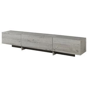 Mueble de televisión Kapipimso con 3 puertas abatibles 194x31x37 cm efecto roble, gris [en.casa]
