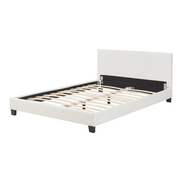 Cama de cuero sintético Albacete 140x200 cm Blanco Corium