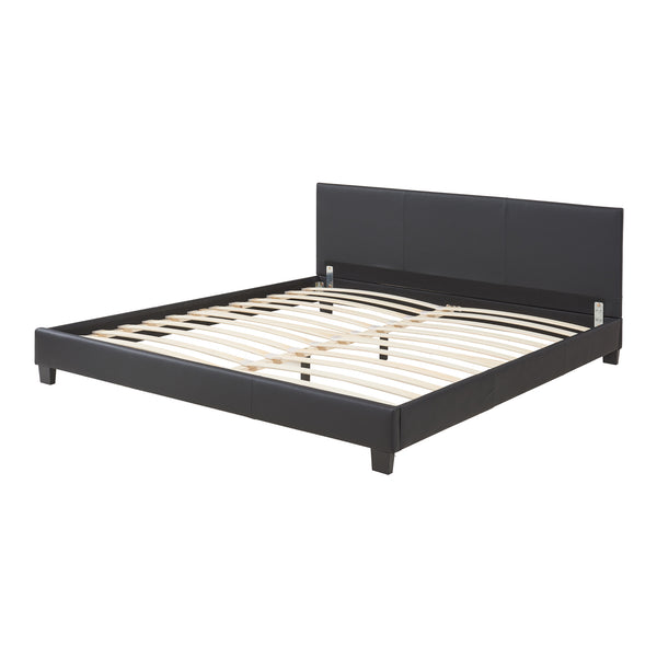 Cama de cuero sintético Albacete 180x200cm Negro Corium