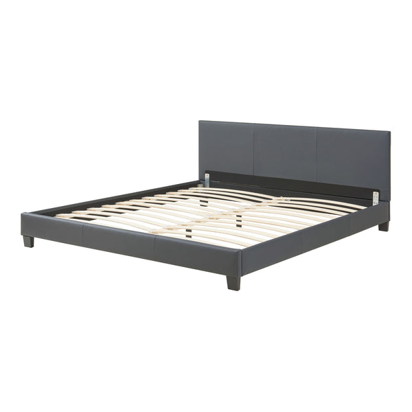 Cama de cuero sintético Albacete 180x200cm Gris oscuro Corium