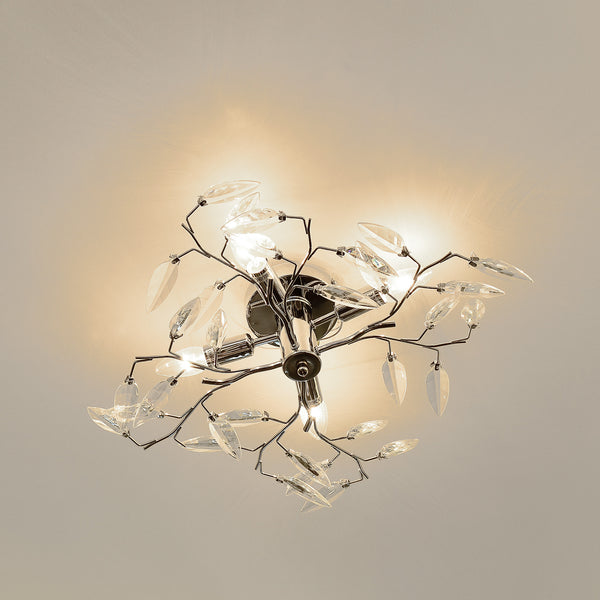 Lámpara de techo Kira 4x E14 Ø 47,5 x 15 cm color cromo/plata lux.pro