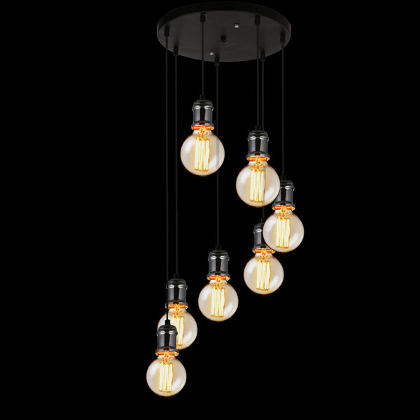 Lámpara colgante de 7 luces Lámpara de techo Lámpara colgante Retro Lámpara colgante de vidrio [Lux.Pro]