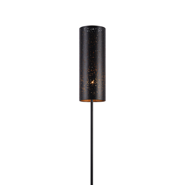 Lámpara de pie 142cm Lámpara de suelo Lámpara de pie Lámpara de metal negro [lux.pro]
