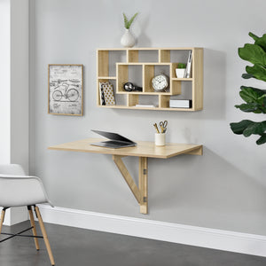 Estante de pared Saputit 85 x 47,5 x 16 cm Estante colgante en aspecto roble en.casa