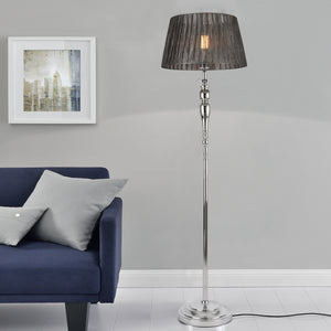 Lámpara de pie Lingen 151 cm E27 60W Metal Cromo/Gris lux.pro