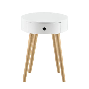 Mesita de noche Aurich 50x38x38 cm con cajón diseño retro blanco en.casa
