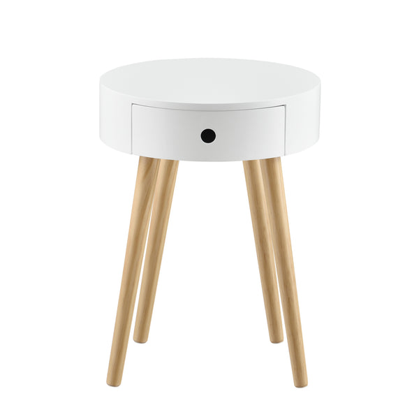 Mesita de noche Aurich 50x38x38 cm con cajón diseño retro blanco en.casa