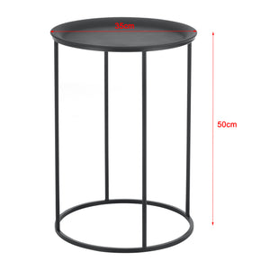 Mesa auxiliar Anaklia juego de 3 redondas metal negro en.casa
