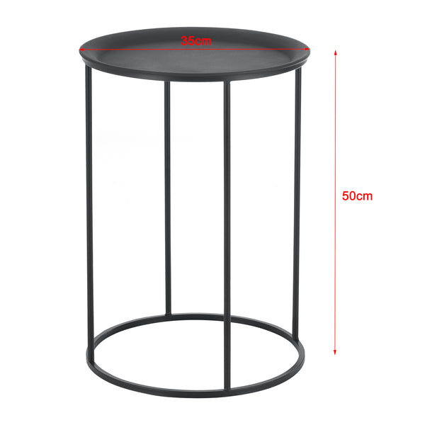 Mesa auxiliar Anaklia juego de 3 redondas metal negro en.casa