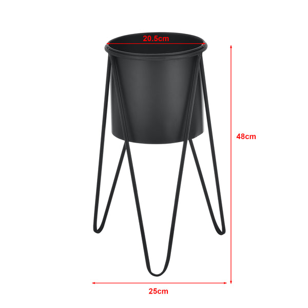 Soporte para plantas Hedera en juego de 2 piezas Metal Negro [en.casa]