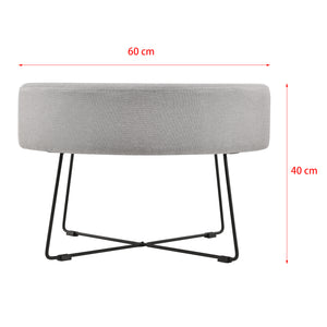 Mesa de centro Nelson Ø 60 cm Tapizado Gris/Negro en.casa