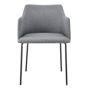 Sillón tapizado con reposabrazos Textil Gris en.casa
