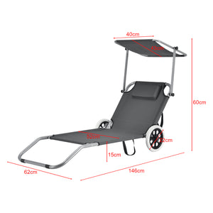 Tumbona Falun con techo y ruedas Antracita casa.pro