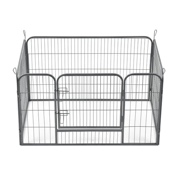 Parque para cachorros 125x85x70 cm acero plata pro.tec