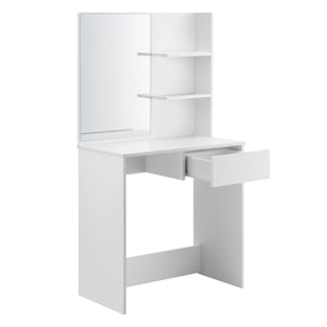 Tocador Rustenburg 141x75x40 cm con espejo y cajón Blanco en.casa