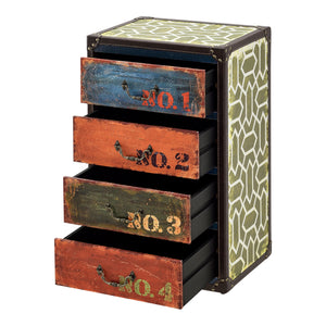 Cómoda Geeste 66x40x30 cm con 4 cajones Cuero sintético Multicolor en.casa