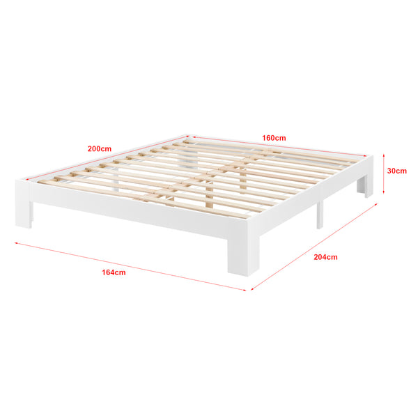 Cama de madera Raisio con colchón de espuma fría varios colores y tamaños en.casa